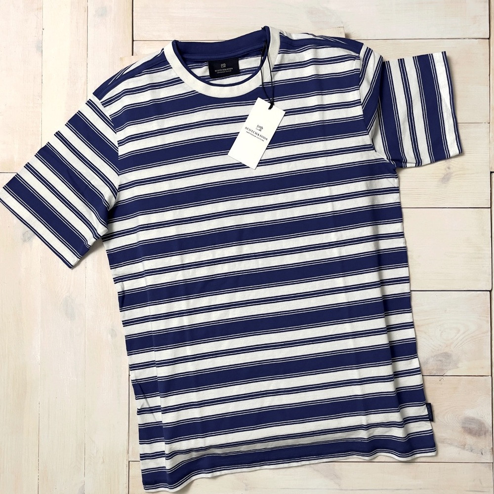 Scotch & Soda Amsterdam BLAUW and White Stripe Tee - Picture 13 of 13